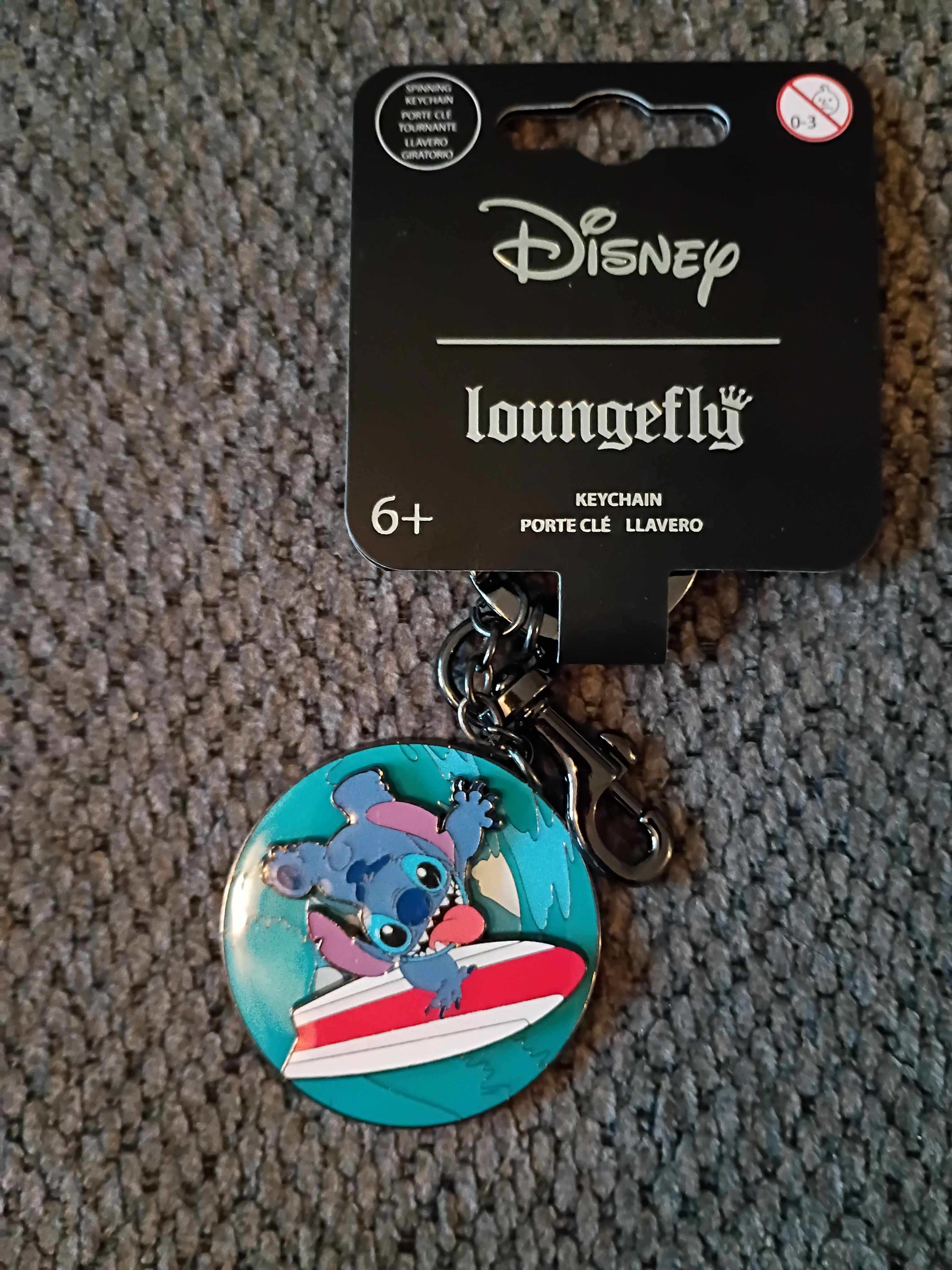 Disney Loungefly Stitch Surfing Rotating Keychain Lilo  Stitch Movie Brand New